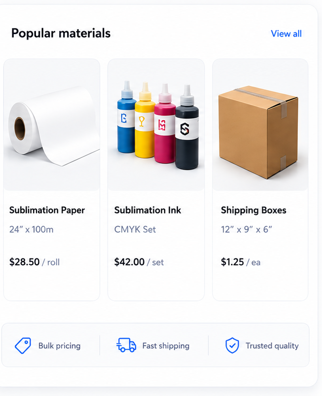 Popular printing materials