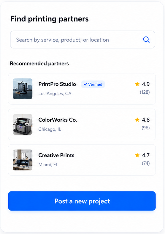 Finding printing partners